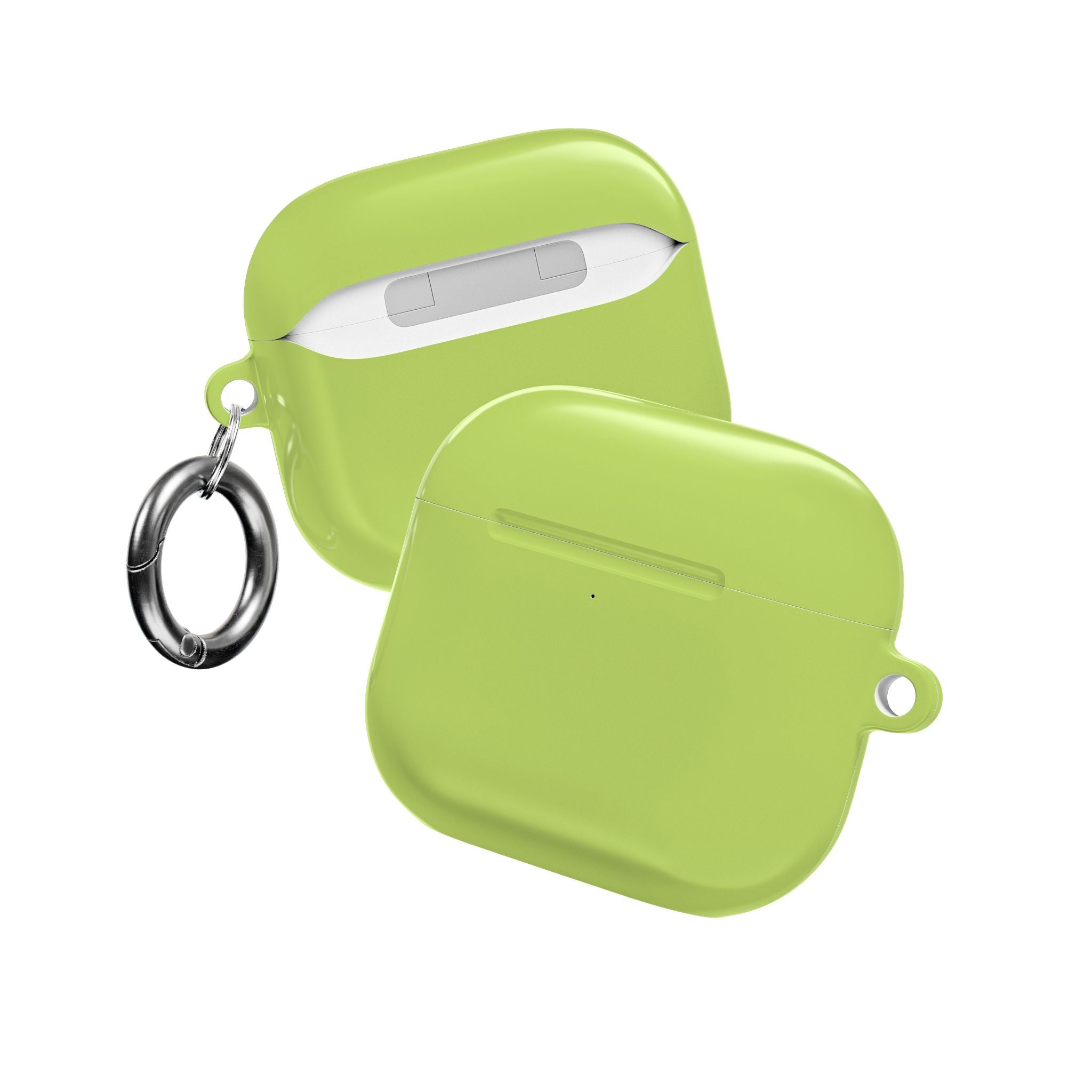 AirPods Case — Lime Green Protective Silicone Cover with Keyring Loop