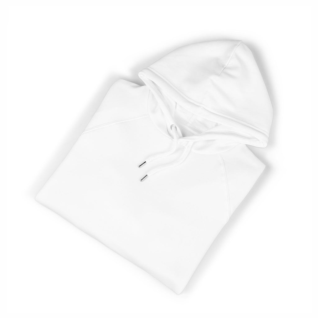 Embroidered Eco Raglan Hoodie — Minimal White Sustainable Hoodie