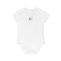 Organic Baby Bodysuit with Minimal Green Monogram
