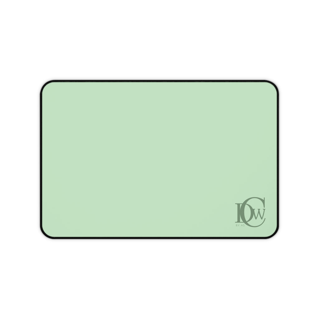 Mint Minimalist Desk Mat with Monogram Accent
