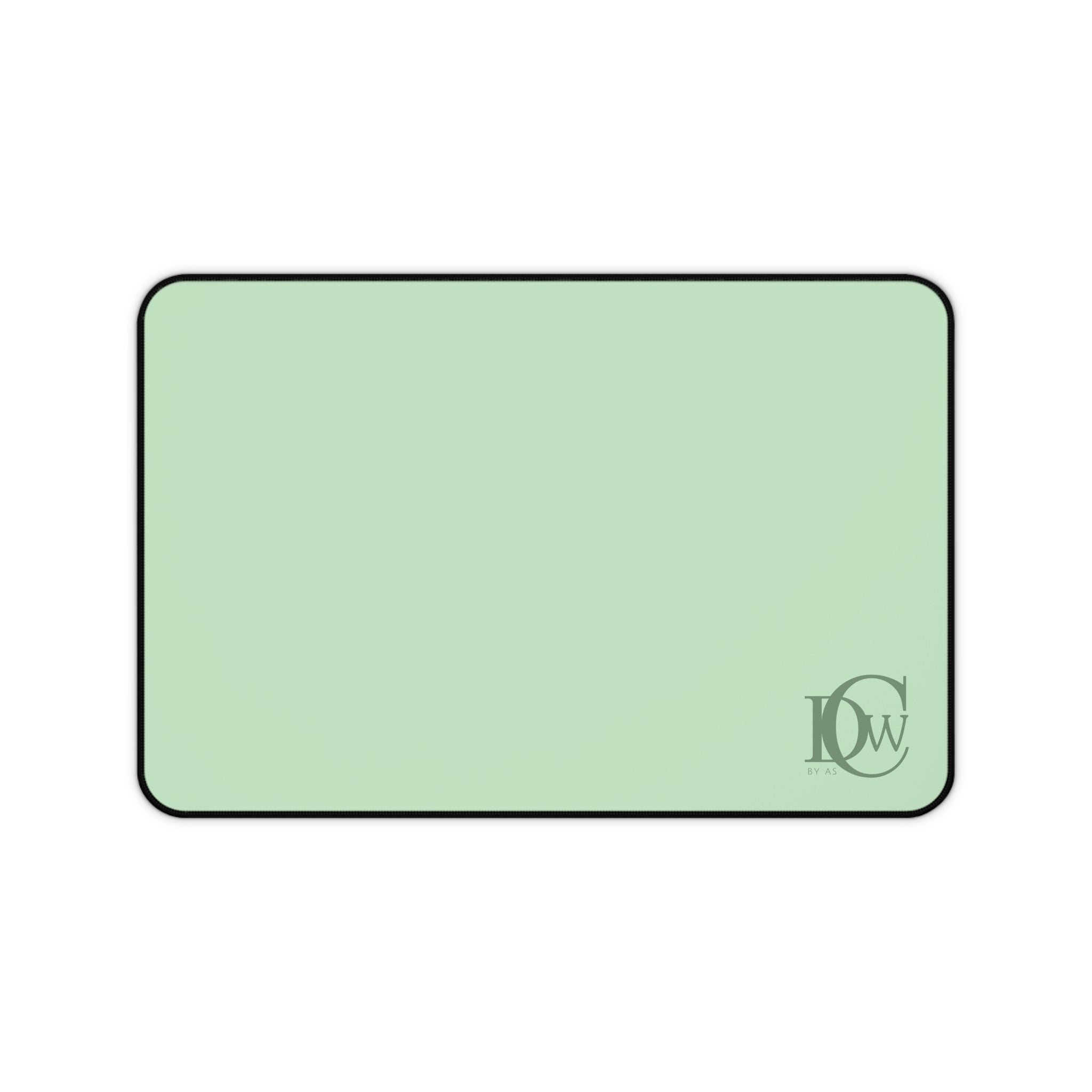 Mint Minimalist Desk Mat with Monogram Accent
