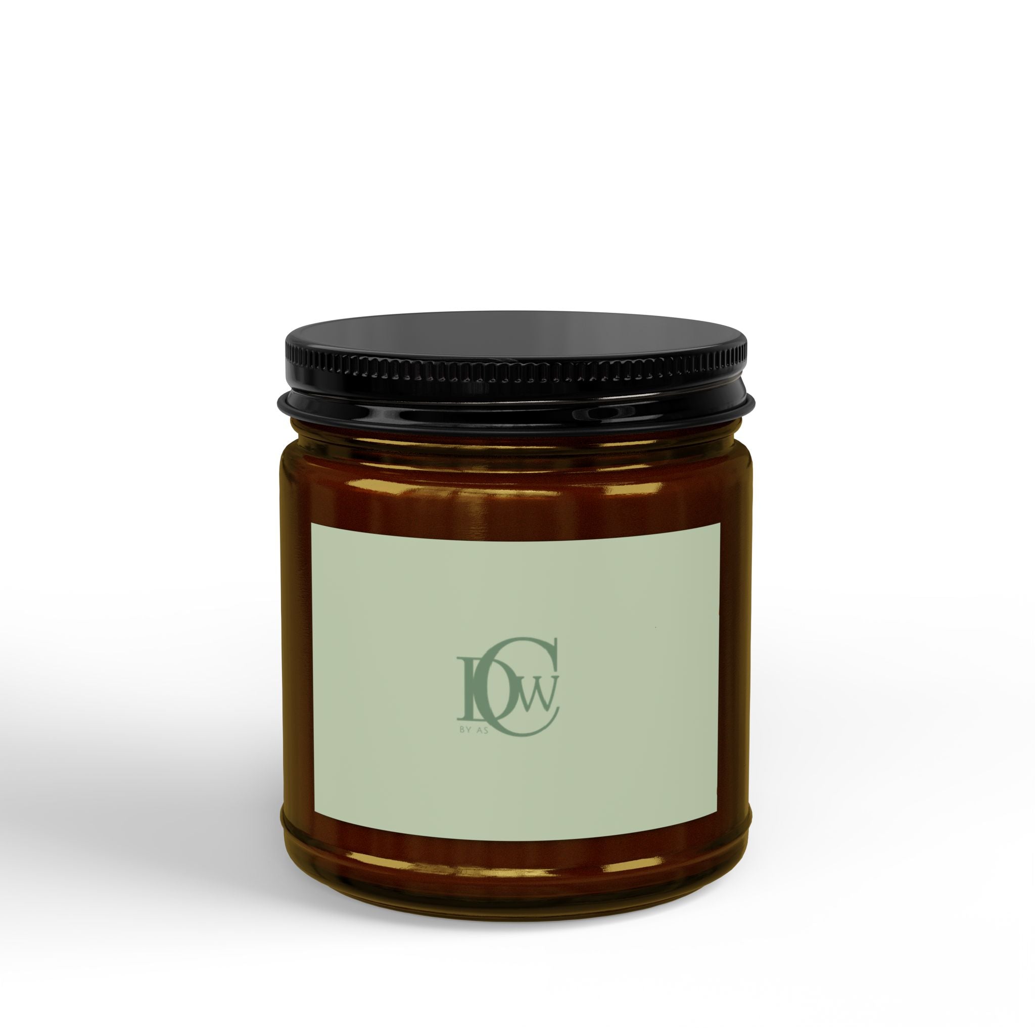 Scented Soy Candle Jar — Amber Glass with Black Lid (4oz & 9oz)