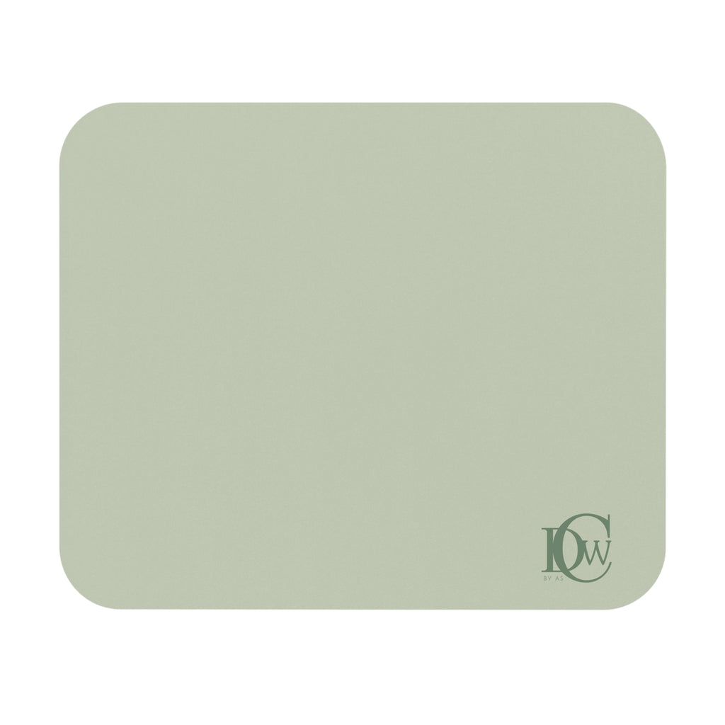 Minimal Sage Mouse Pad with Monogram Accent