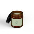 Scented Soy Candle Jar — Amber Glass with Black Lid (4oz & 9oz)